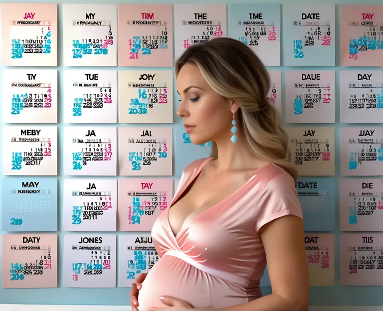 Calculadora Gravidez - Mulher Grávida Fazendo Anotações sobre Sintomas no Calendário