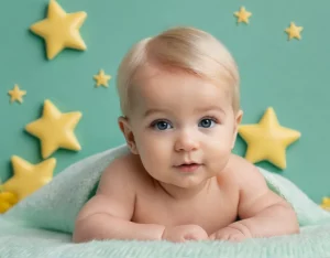 Bebê sorrindo com o nome Gabriel Lucas