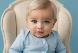 Bebê sorrindo com o nome Bernardo Miguel