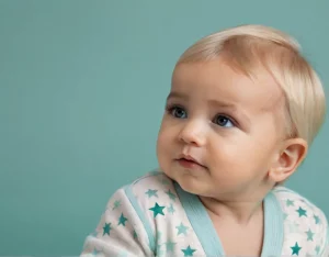 Bebê sorrindo com o nome Henry William