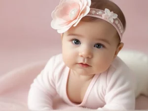 Bebê sorrindo com o nome Louise Isabella