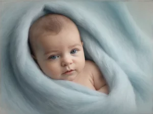 Heitor: Coragem e Determinação - Retrato de um bebê com expressão confiante.