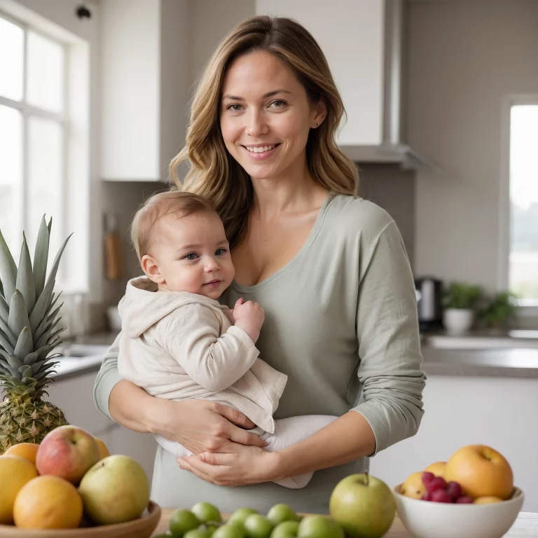 Mãe sorrindo com o bebê no colo, buscando emagrecer rápido após a gravidez.