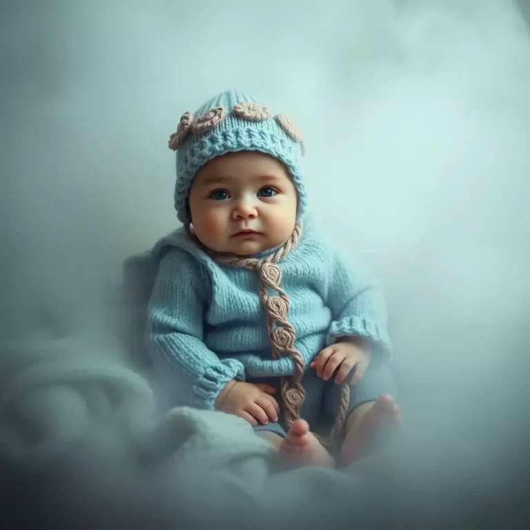 Imagem de um bebê chamado Salomão, irradiando sabedoria espiritual e harmonia divina.