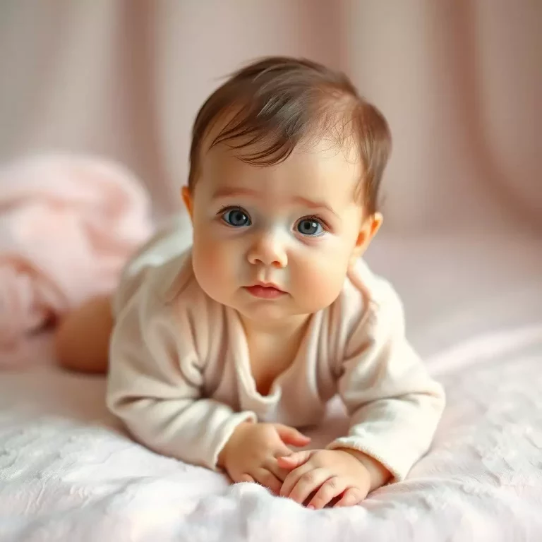 Imagem de um bebê chamado Zion, simbolizando paz divina e espiritualidade pura.