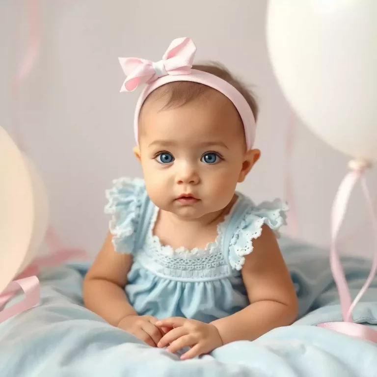 Bebê em um cenário floral, representando combinações de nomes com Elisa