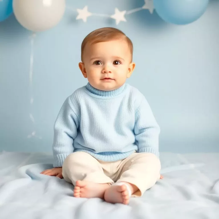 Bebê usando roupas clássicas, representando nomes que combinam com Humberto
