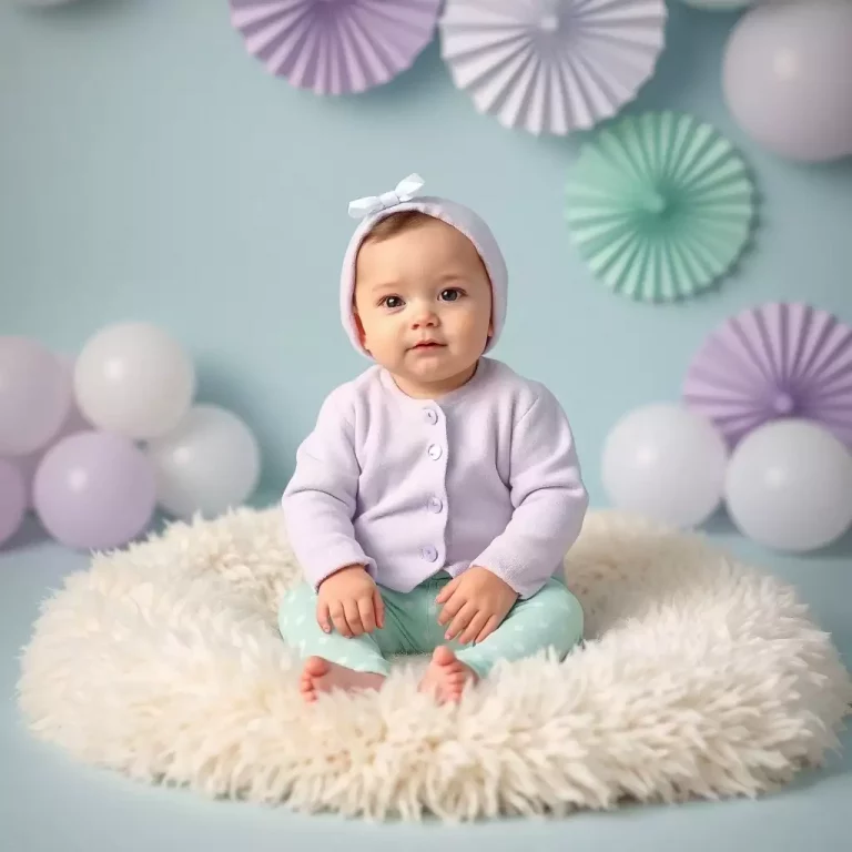 Bebê usando roupa floral, representando combinações de nomes para Mirela