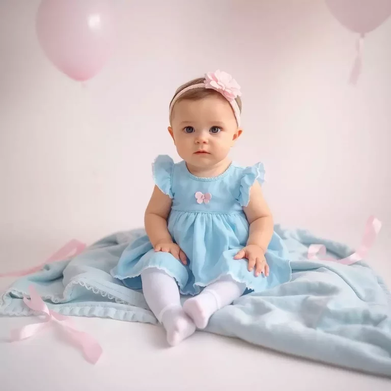 Bebê com um laço grande na cabeça, representando combinações de nomes com Jaqueline