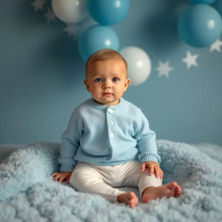 Bebê brincando com blocos coloridos, representando ideias de nomes que combinam com Theo.