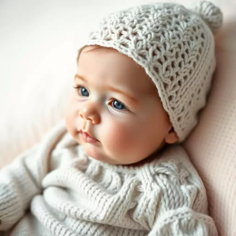 Foto de um bebê com olhar curioso, representando André.