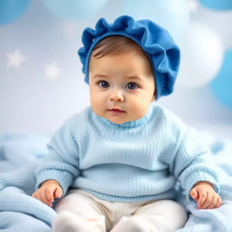 Bebê deitado em uma cama com cobertores fofos, representando nomes que combinam com William.