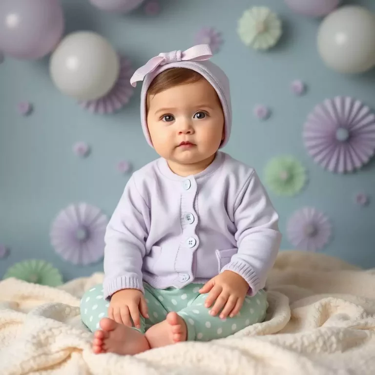 Bebê dormindo em um fundo branco com flores coloridas, simbolizando suavidade nas combinações com Sabrina.