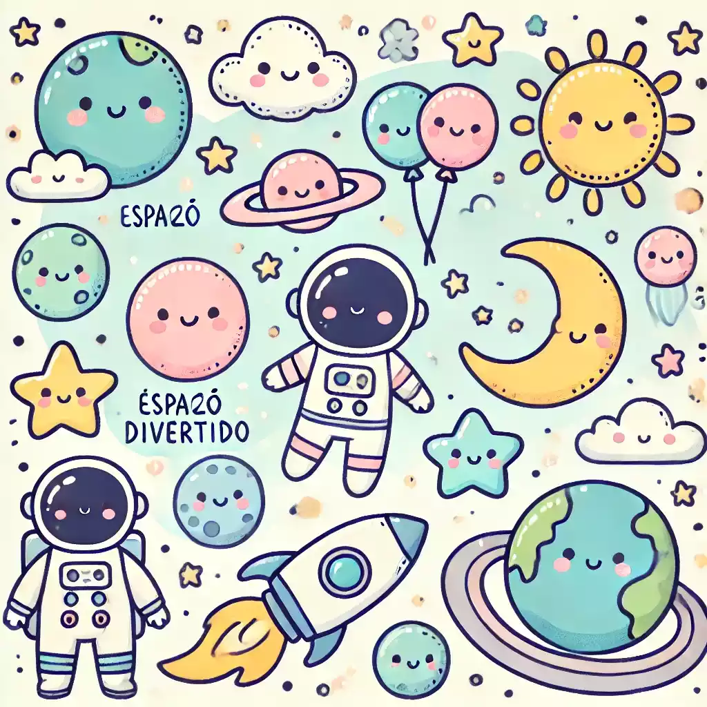 Desenho fofo de foguete para imprimir e colorir. Ideal para atividades para crianças, com temas de espaço e aventuras intergalácticas.