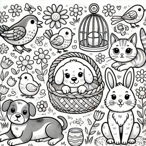Página interna com desenho fofinho de esquilinho segurando noz, com ilustrações desenhadas e cativantes.