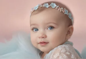 Bebê sorrindo com um olhar encantador, refletindo a doçura do nome Malu.
