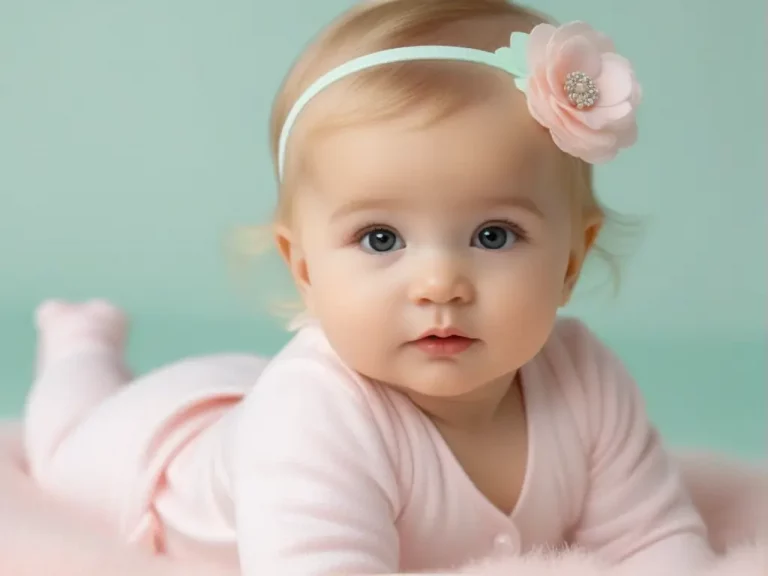 Imagem de um bebê atento e explorador, representando o espírito encantador do nome Bella.