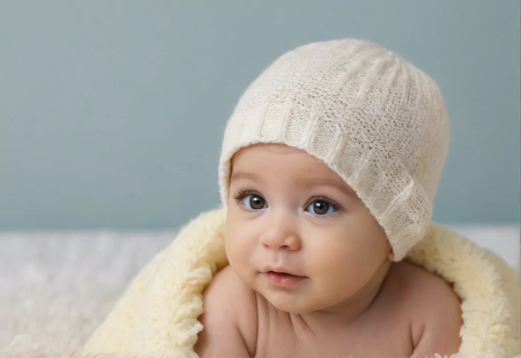 Bebê engatinhando com um olhar curioso e determinado.