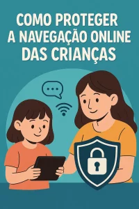 Mãe e filha usando tablet com escudo de segurança