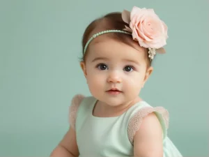 bebê com tons suaves simbolizando o significado nobre de Alicia
