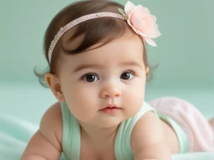bebê com expressão contemplativa simbolizando a intuição de Alicia
